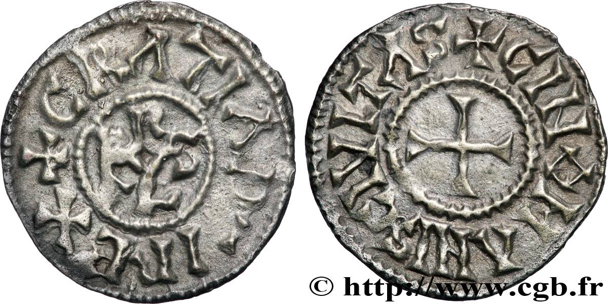 CHARLES II LE CHAUVE Denier TTB+/SUP