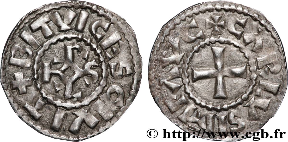 CHARLES III LE SIMPLE Denier TTB+