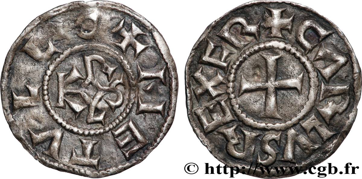 CHARLES II LE CHAUVE Denier TB+