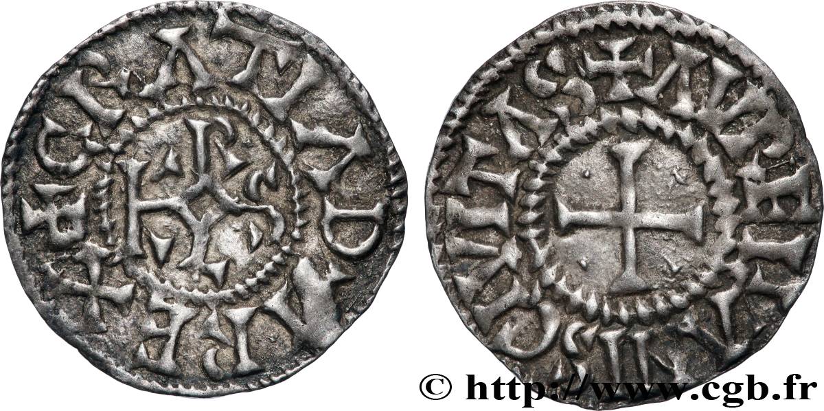 CHARLES II LE CHAUVE Denier SUP/TTB+