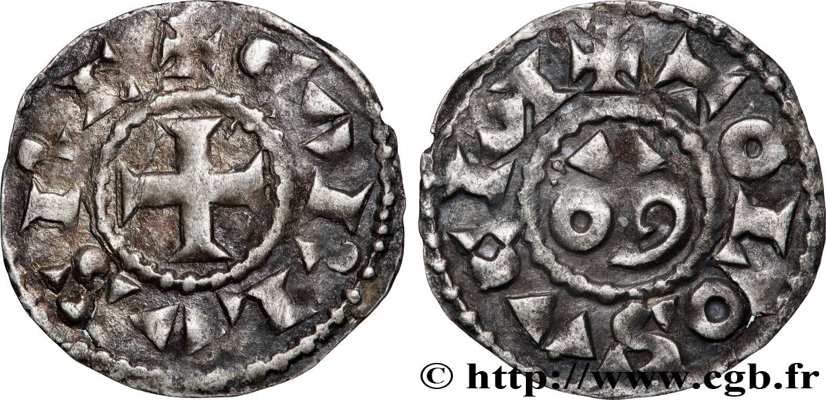 CHARLES III LE SIMPLE Denier TTB/TTB+