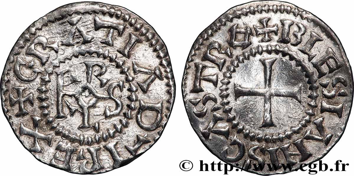 CHARLES THE BALD Denier AU/AU