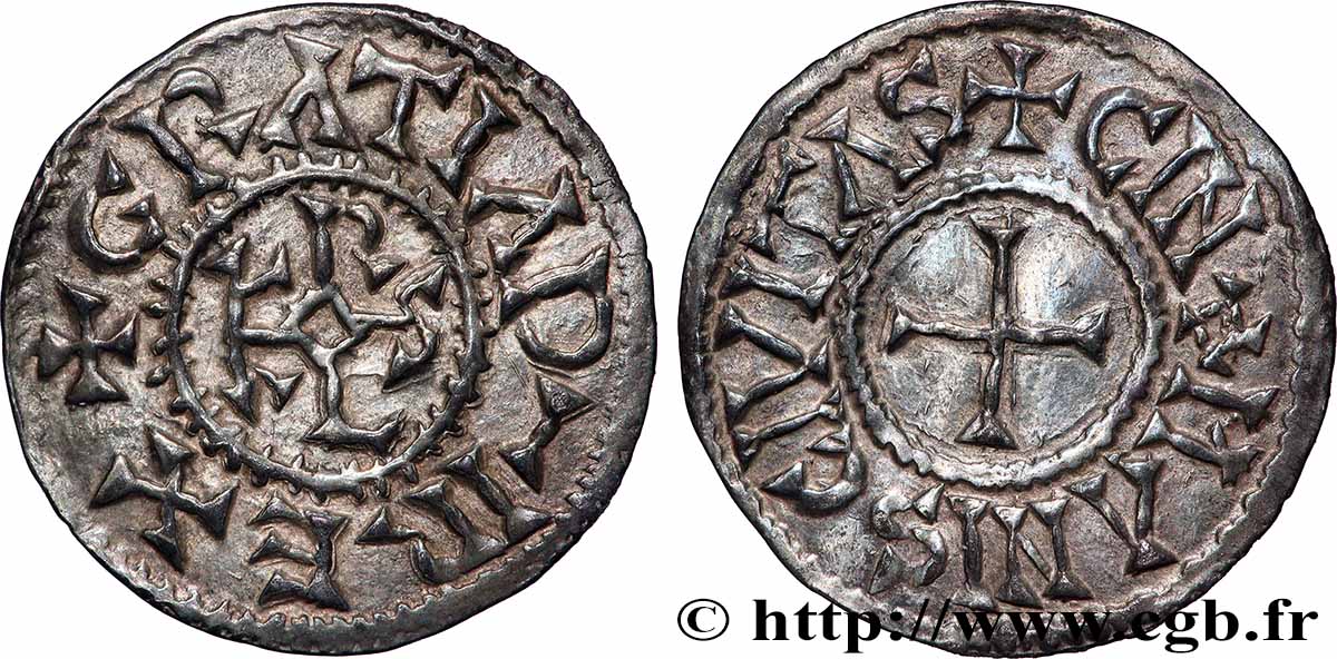 CHARLES THE BALD Denier AU