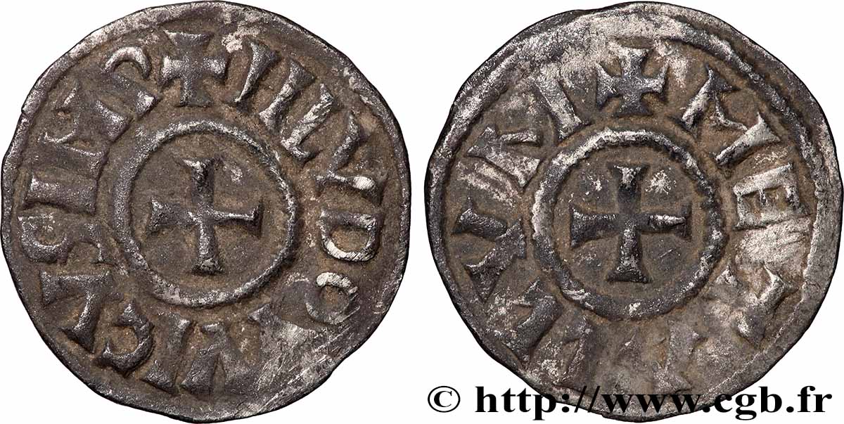 LOUIS THE PIOUS Denier XF