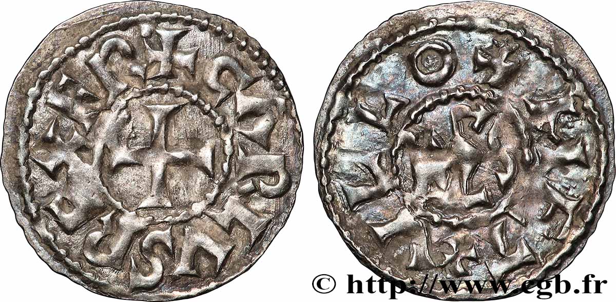 CHARLES II LE CHAUVE Denier TTB+