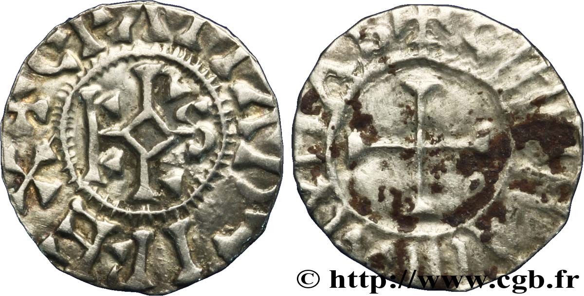 CHARLES THE BALD AND COINAGE IN HIS NAME Denier XF/VF