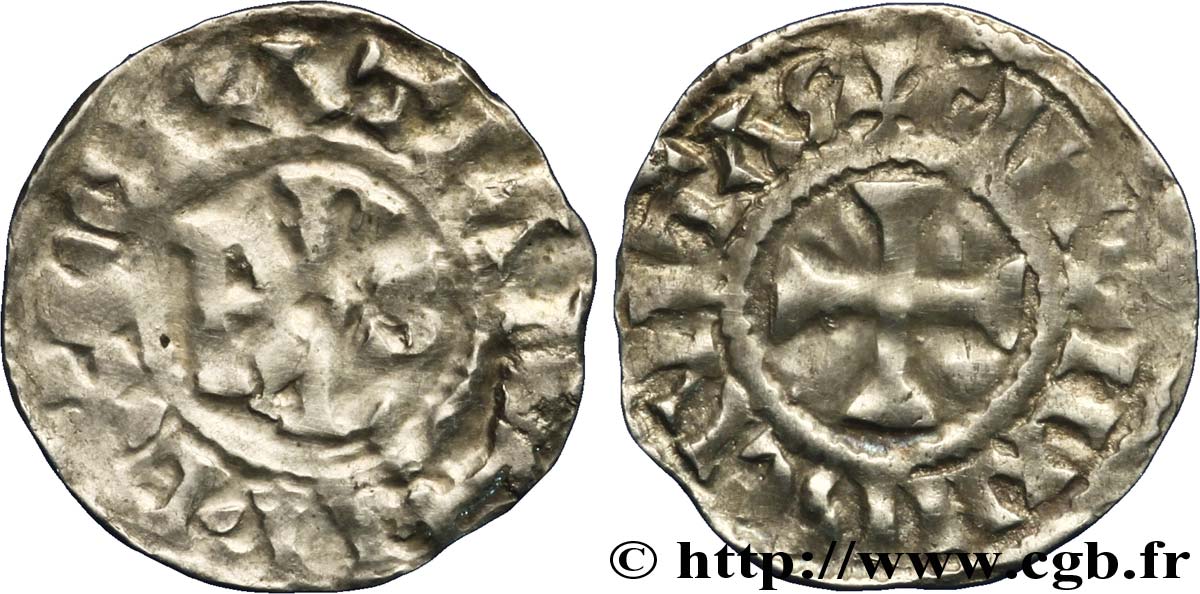 CHARLES THE BALD AND COINAGE IN HIS NAME Denier VF/VF