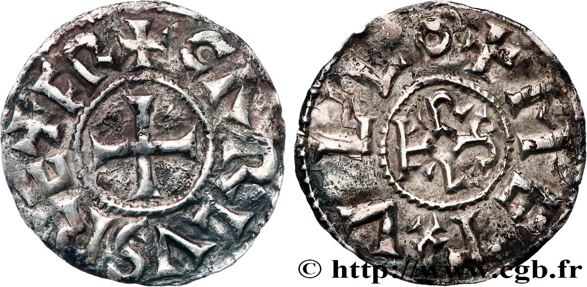 CHARLES II LE CHAUVE Denier TTB