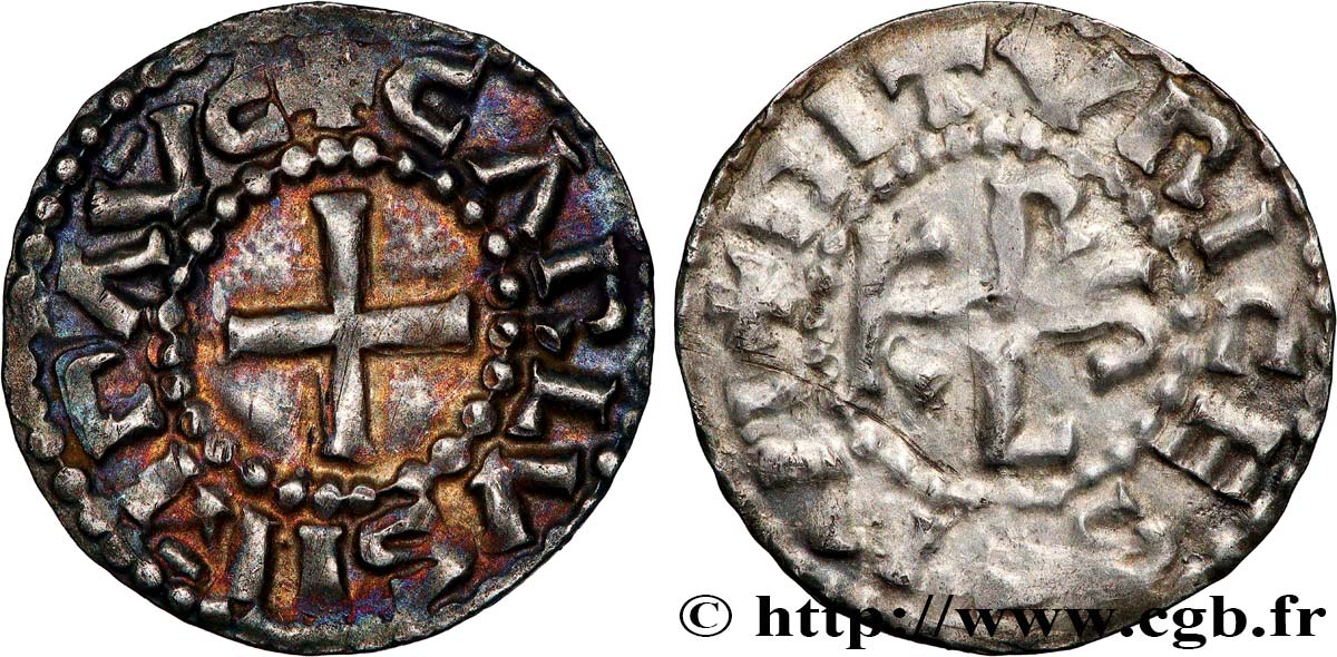 CHARLES THE BALD AND COINAGE IN HIS NAME Denier AU/AU