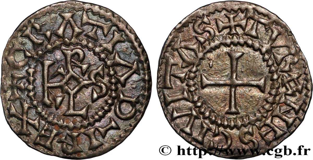 CHARLES THE BALD AND COINAGE IN HIS NAME Denier AU