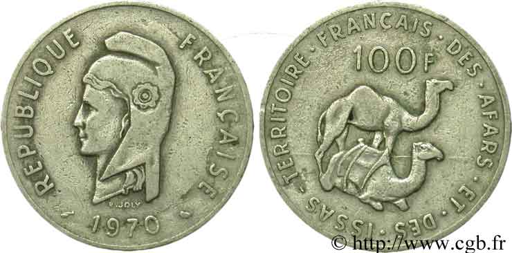 YIBUTI - Territorio Francés de los Afars e Issas 100 Francs 1970 Paris BC 