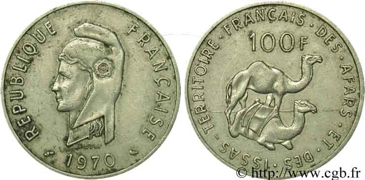 DSCHIBUTI - Französisches Afar- und Issa-Territorium 100 Francs 1970 Paris SS 