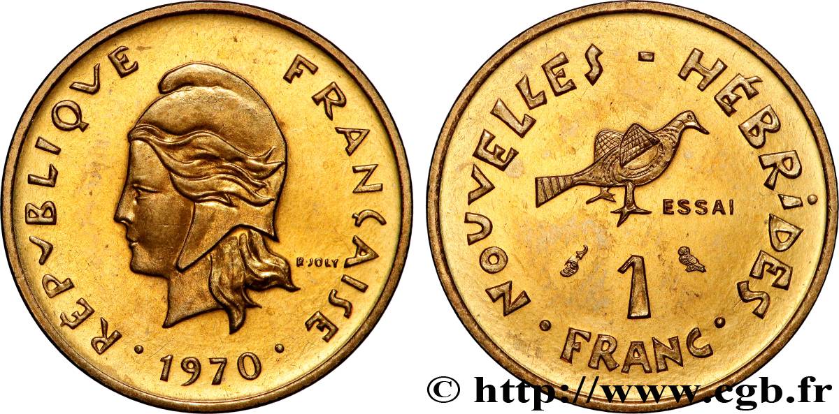 NEW HEBRIDES (VANUATU since 1980) Essai de 1 Franc 1970 Paris AU 