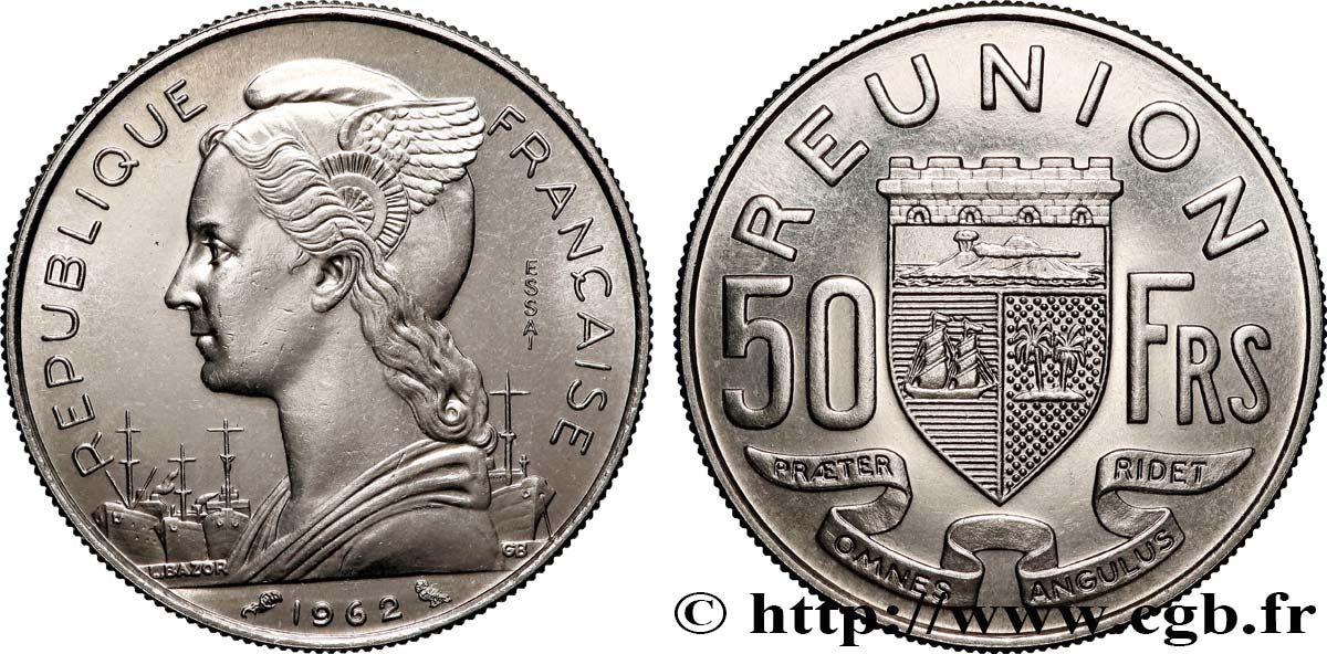 REUNION INSEL Essai de 50 Francs  1962 Paris fST 