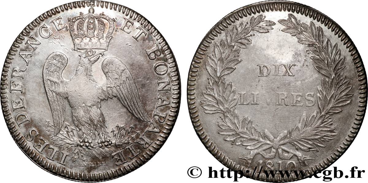 FRENCH ISLANDS AND BOURBON - FIRST EMPIRE - DECAEN GENERAL 1 Piastre (de 10 livres) Decaen 1810 Port-Louis AU 