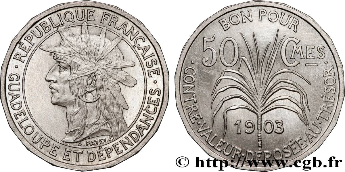 GUADELOUPE Bon pour 50 Centimes 1903  MS 