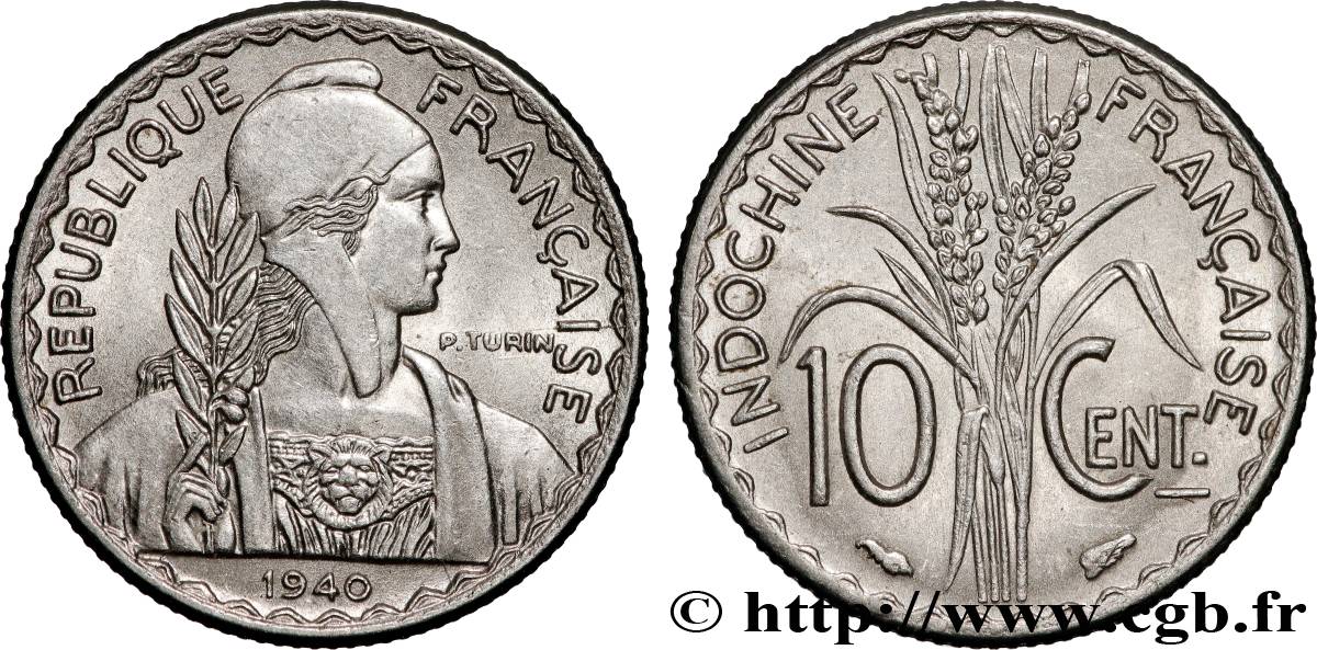FRENCH INDOCHINA 10 Centièmes 1940 Paris MS 