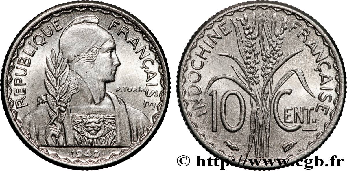 FRENCH INDOCHINA 10 Centièmes 1940 Paris MS 