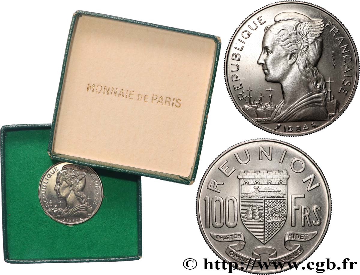 REUNION ISLAND 100 Francs Essai 1964 Paris MS 