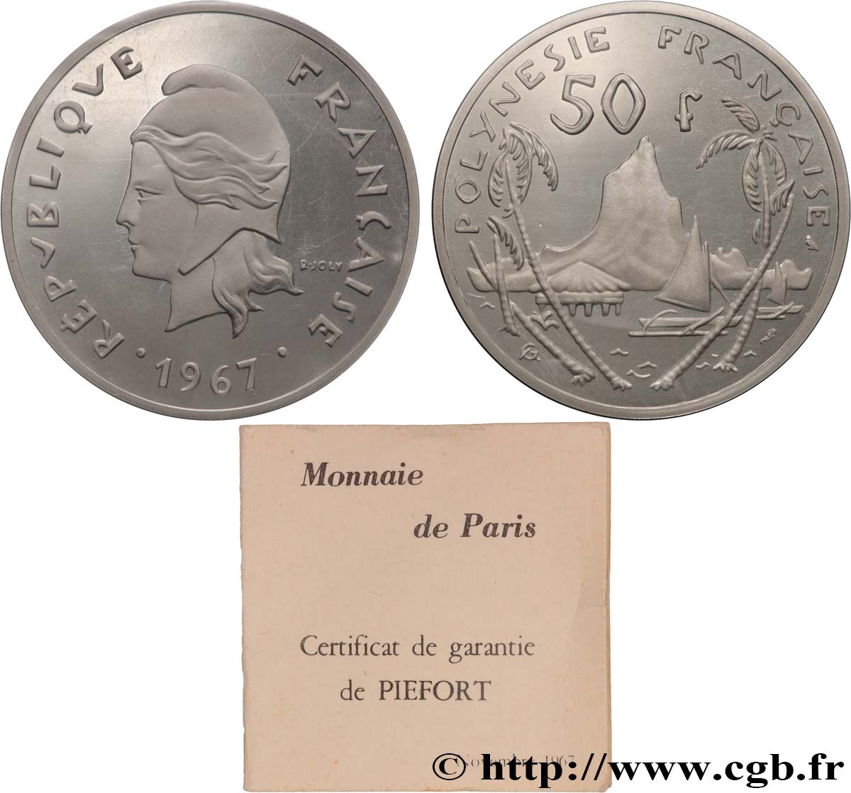 NOUVELLE CALÉDONIE Piéfort 50 Francs Pacifique 1967 Paris FDC 