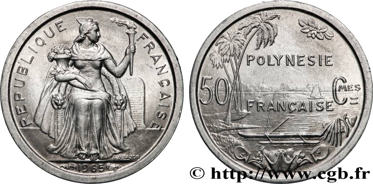 FRENCH POLYNESIA 50 Centimes 1965 Paris MS 