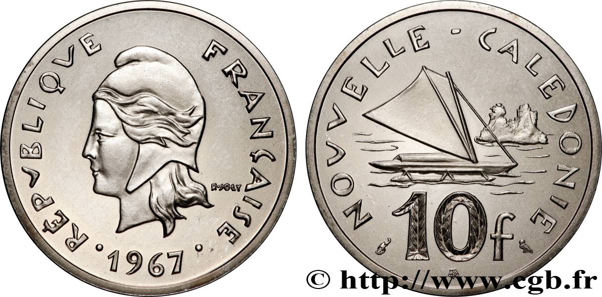 NEW CALEDONIA Piéfort 10 Francs Pacifique 1967 Paris MS 