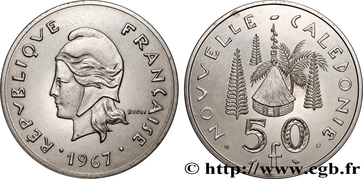 NEW CALEDONIA Piéfort 50 Francs Pacifique 1967 Paris MS 