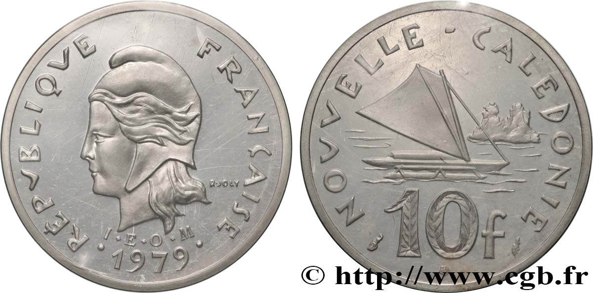 NOUVELLE CALÉDONIE Piéfort 10 Francs I.E.O.M. 1979 Paris FDC 