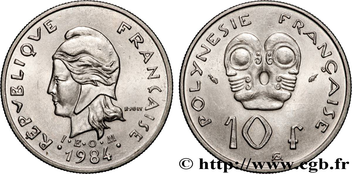 POLYNÉSIE FRANÇAISE 10 Francs I.E.O.M. 1984 Paris SUP 