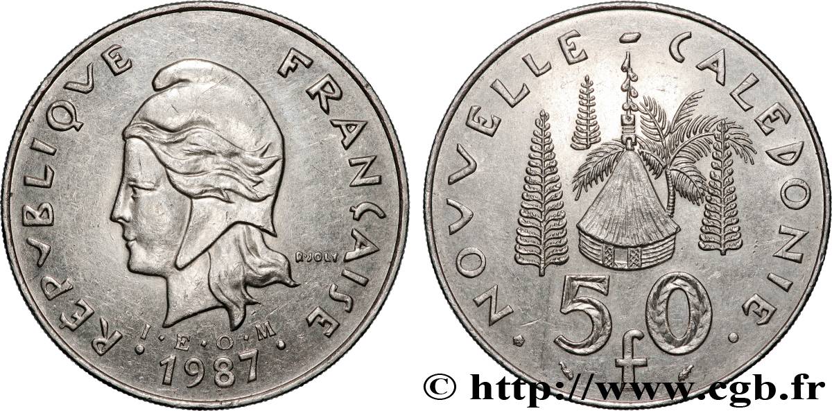 NEW CALEDONIA 50 Francs I.E.O.M. 1987 Paris AU 