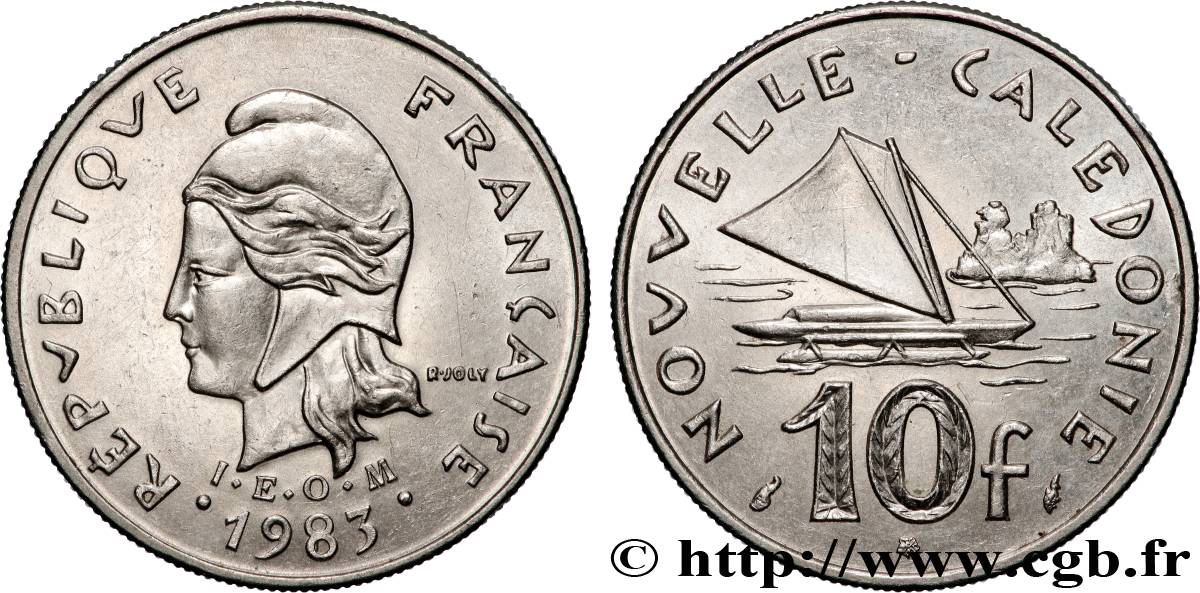 NOUVELLE CALÉDONIE 10 Francs I.E.O.M. 1983 Paris SUP 