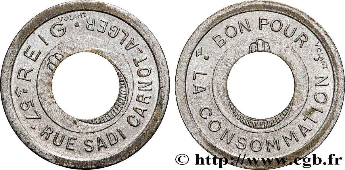 ARGELIA Bon pour la consommation Reig - Alger - variante percée 1915  MBC+ 