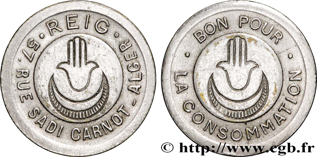 ALGERIA Bon pour la consommation Reig - Alger  1915  BB 
