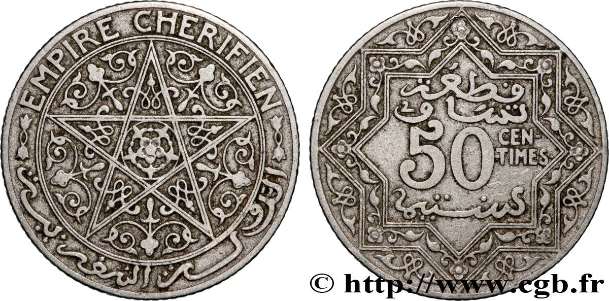 MAROCCO 50 Centimes Empire Chérifien N.D. Paris BB 