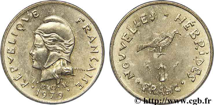 NEW HEBRIDES (VANUATU since 1980) 1 Franc 1979 Paris MS 