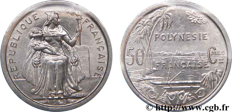 FRENCH POLYNESIA 50 centimes 1965 Paris MS 