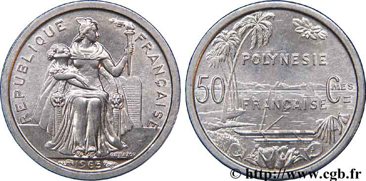 FRENCH POLYNESIA 50 Centimes 1965 Paris MS 
