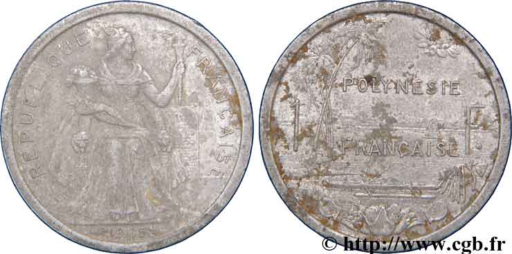 FRENCH POLYNESIA 1 franc 1965 Paris VF 