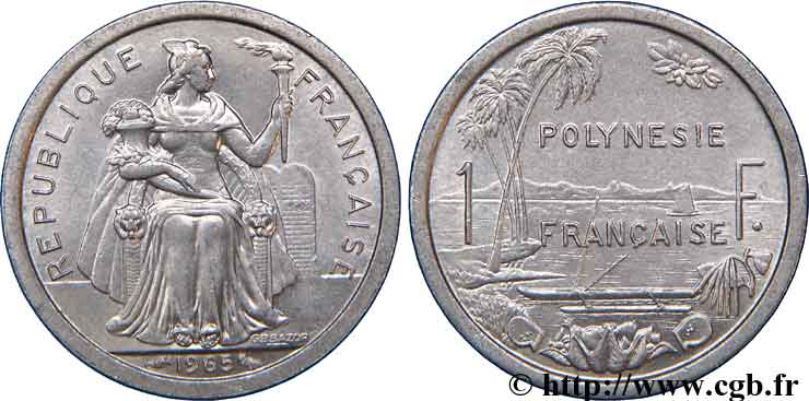 FRENCH POLYNESIA 1 Franc 1965 Paris MS 
