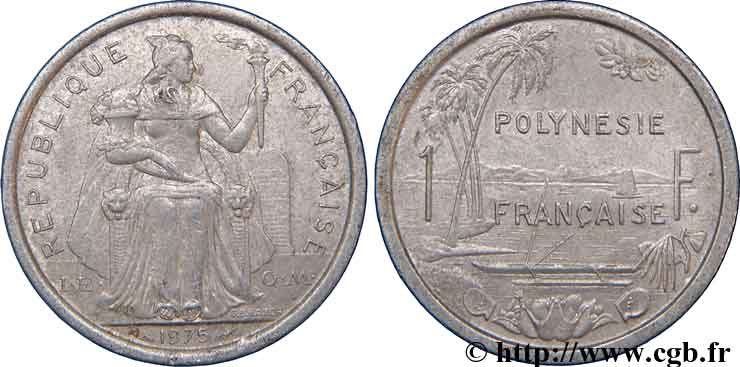 POLYNÉSIE FRANÇAISE 1 franc 1975 Paris TTB 