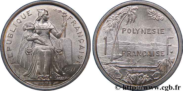 POLINESIA FRANCESA 1 franc 1975 Paris FDC 
