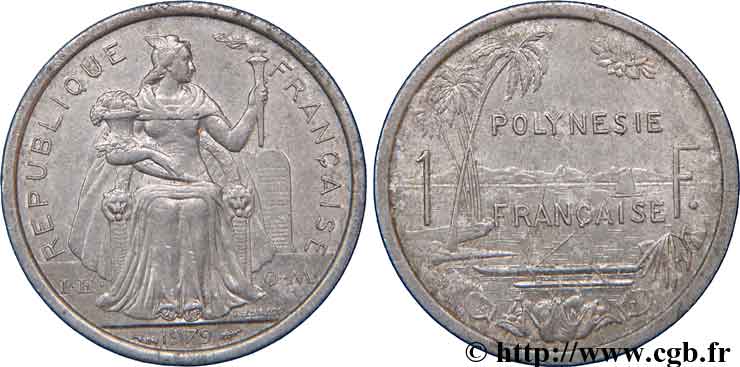 FRENCH POLYNESIA 1 Franc 1979 Paris AU 