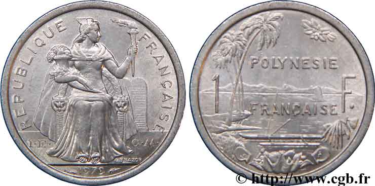 FRENCH POLYNESIA 1 Franc I.E.O.M.  1979 Paris MS 