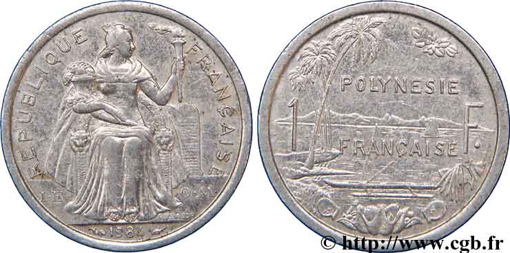 FRENCH POLYNESIA 1 Franc I.E.O.M.  1984 Paris XF 