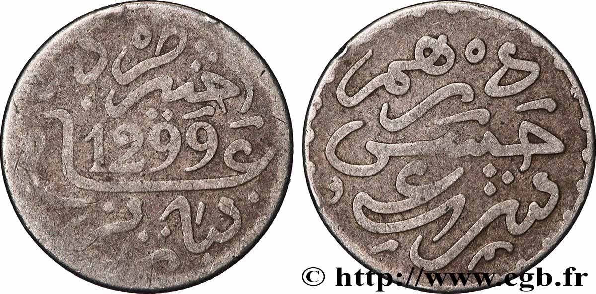 MAROKKO 1 Dirham Hassan I an 1299 1881 Paris S 
