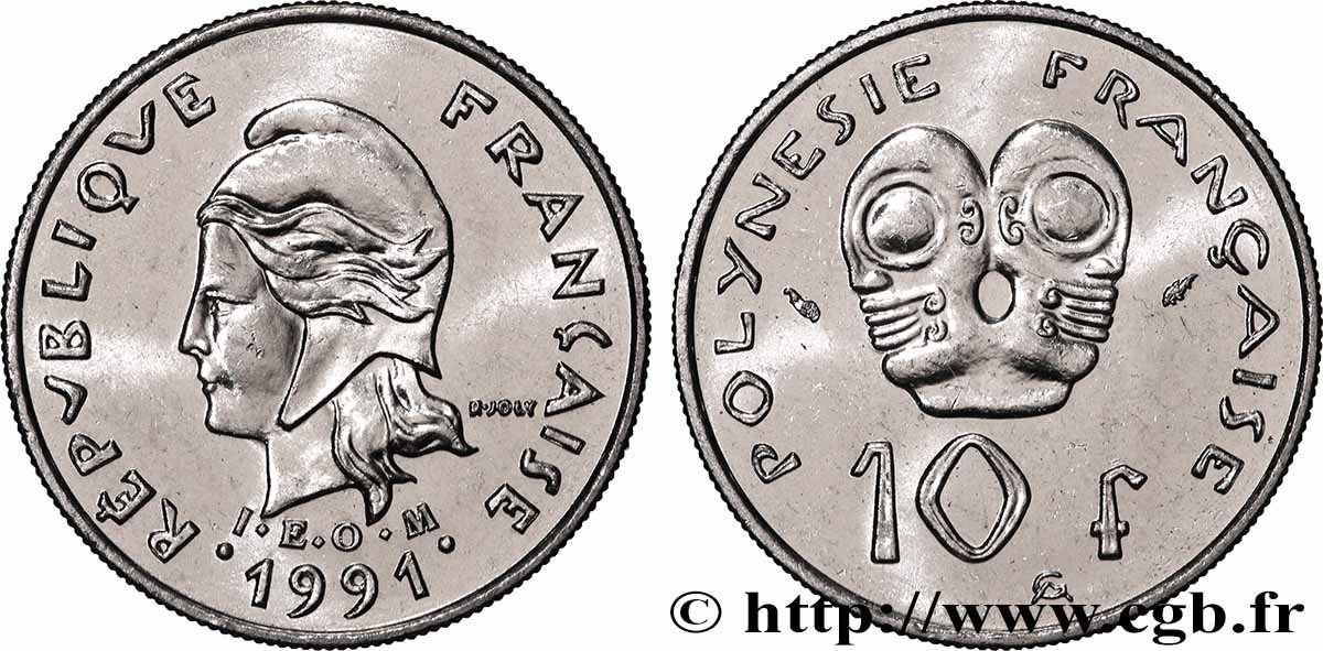 NEUKALEDONIEN 10 Francs I.E.O.M. 1991 Paris fST 