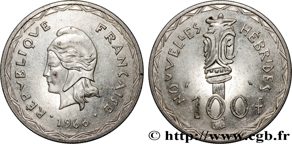 NEW HEBRIDES (VANUATU since 1980) 100 Francs 1966 Paris AU 