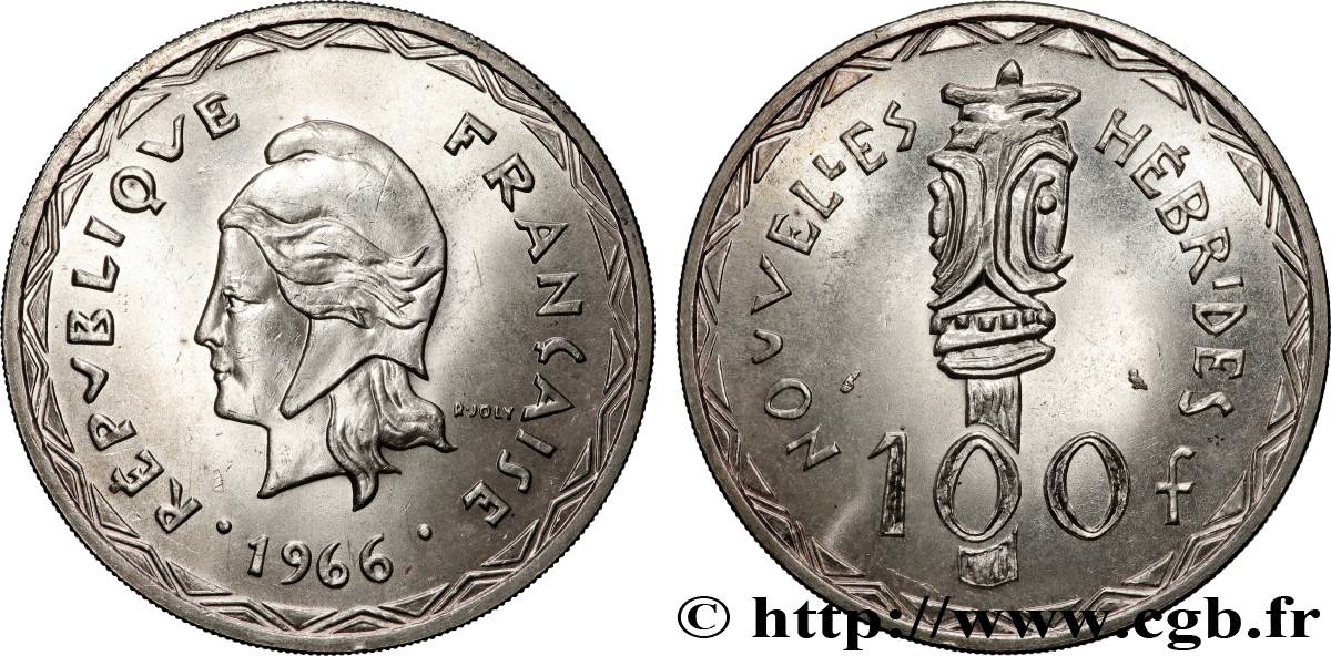 NUOVO EBRIDI (VANUATU dopo1980) 100 Francs 1966 Paris MS 