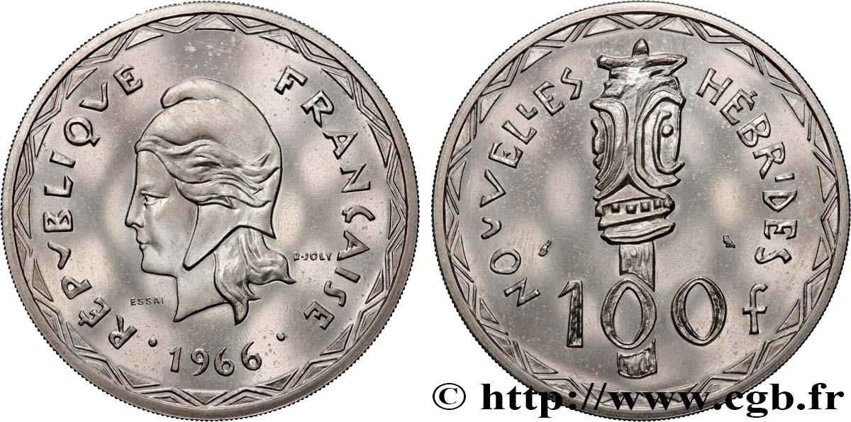 NEW HEBRIDES (VANUATU since 1980) Essai de 100 Francs 1966 Paris MS 