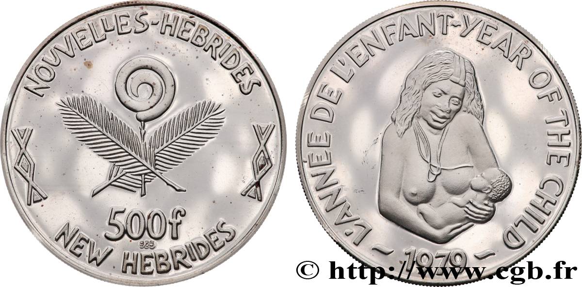 NOUVELLES HÉBRIDES (VANUATU depuis 1980) Essai de 500 Francs 1979 Italcambio (Venezuela) SPL 